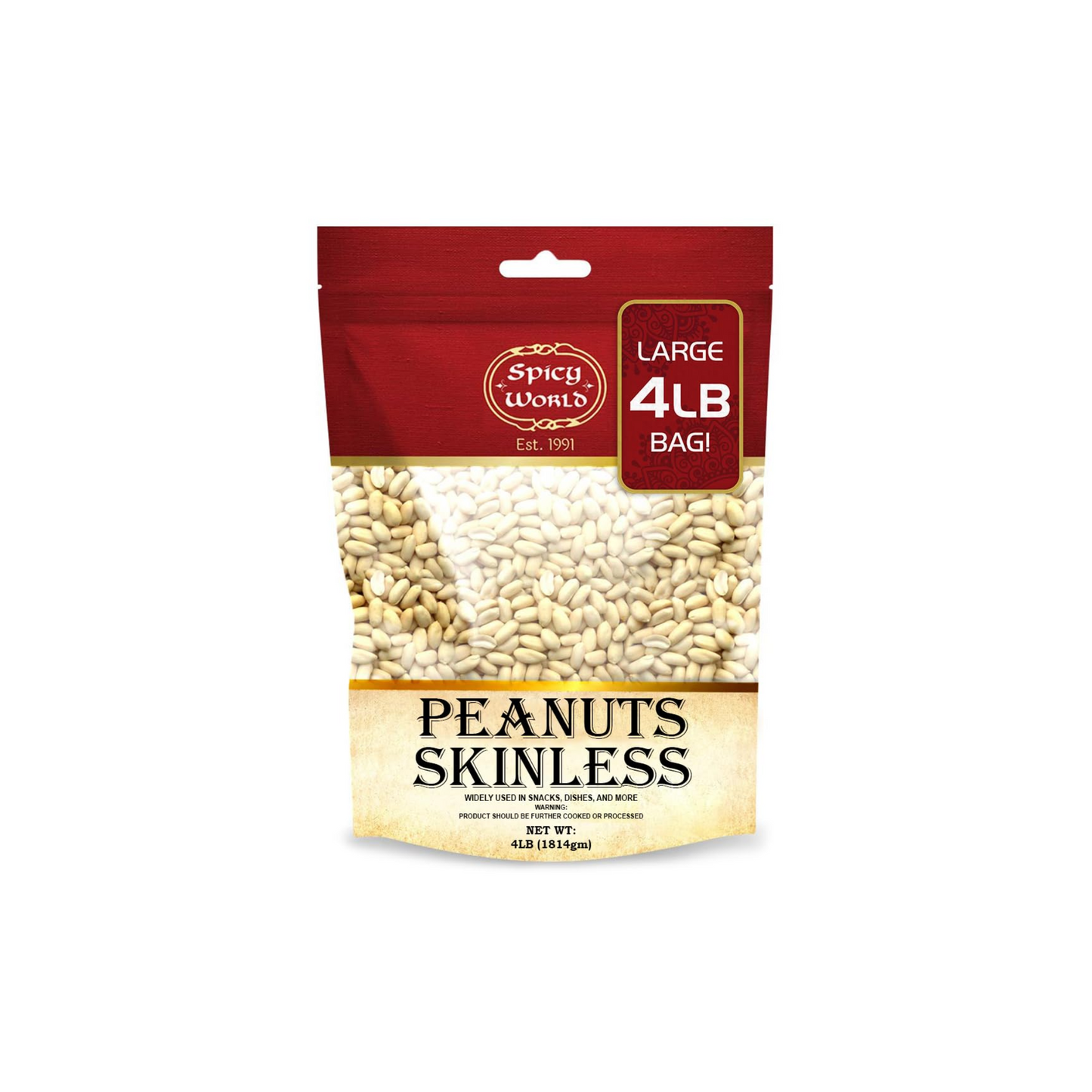 Spicy World Skinless peanuts 4lbs