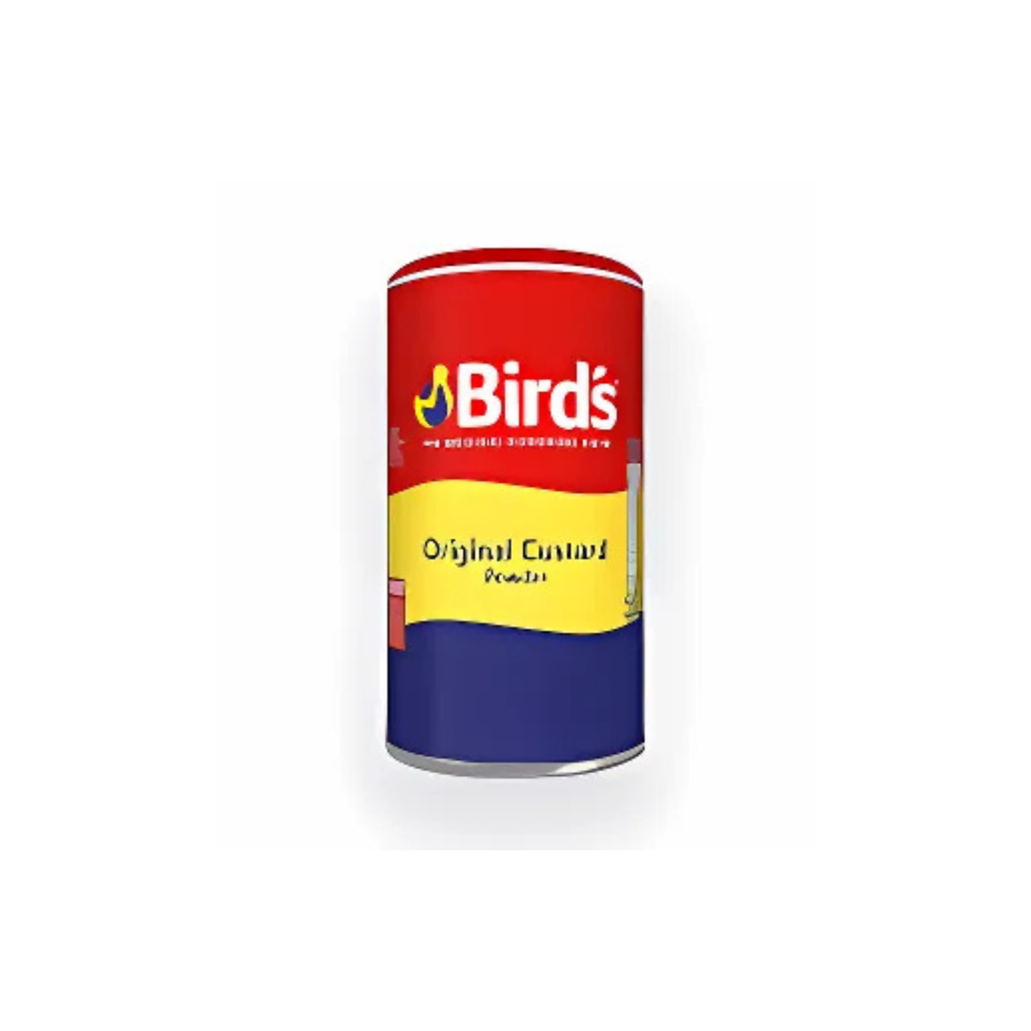 Red and yellow tin of Bird's Original Custard Powder 600g