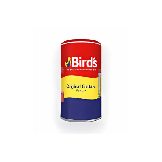 Red and yellow tin of Bird's Original Custard Powder 600g
